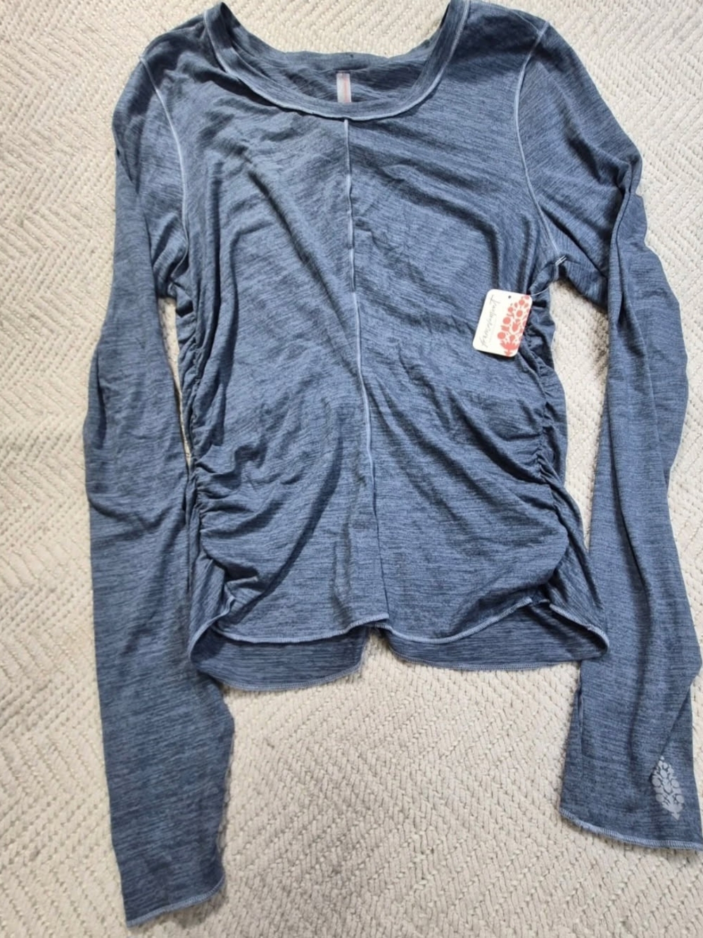 NWT FP Movement by Free People Tempo Ruched Long Sleeve Top